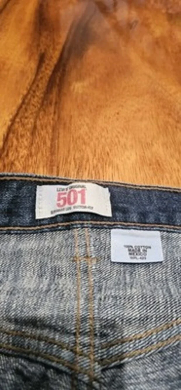 Levi's Men's 501 Series Blue Denim Straight Leg Button Fly Jeans 5-Pocket
